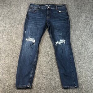 Old Navy Rockstar Super Skinny Mid-Rise Distressed Dark Wash Jeans
